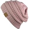 imageCC Trendy Warm Chunky Soft Stretch Cable Knit BeanieRose Metallic