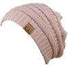 imageCC Trendy Warm Chunky Soft Stretch Cable Knit BeanieRose Pink