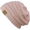 imageCC Trendy Warm Chunky Soft Stretch Cable Knit BeanieRose Pink