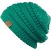imageCC Trendy Warm Chunky Soft Stretch Cable Knit BeanieSea Green