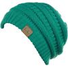 imageCC Trendy Warm Chunky Soft Stretch Cable Knit BeanieSea Green