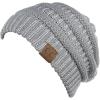 imageCC Trendy Warm Chunky Soft Stretch Cable Knit BeanieSilver