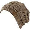 imageCC Trendy Warm Chunky Soft Stretch Cable Knit BeanieTaupe