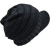 imageCC Trendy Warm Oversized Chunky Soft Oversized Ribbed Slouchy Knit Hat with Visor Brim1  Teal Grey