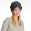 imageCC Trendy Warm Oversized Chunky Soft Oversized Ribbed Slouchy Knit Hat with Visor Brim1  Teal Grey