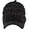 imageCC Trendy Warm Oversized Chunky Soft Oversized Ribbed Slouchy Knit Hat with Visor BrimBlack Confetti