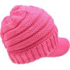 imageCC Trendy Warm Oversized Chunky Soft Oversized Ribbed Slouchy Knit Hat with Visor BrimCandy Pink