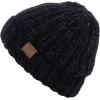 imageCC Unisex Chenille Soft Warm Stretchy Thick Cuffed Knit Beanie Cap HatBlack