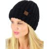 imageCC Unisex Chenille Soft Warm Stretchy Thick Cuffed Knit Beanie Cap HatBlack