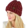 imageCC Unisex Chenille Soft Warm Stretchy Thick Cuffed Knit Beanie Cap HatBurgundy