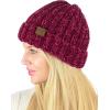 imageCC Unisex Chenille Soft Warm Stretchy Thick Cuffed Knit Beanie Cap HatHot Pink