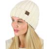 imageCC Unisex Chenille Soft Warm Stretchy Thick Cuffed Knit Beanie Cap HatIvory