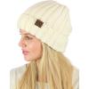 imageCC Unisex Chenille Soft Warm Stretchy Thick Cuffed Knit Beanie Cap HatIvory