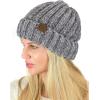 imageCC Unisex Chenille Soft Warm Stretchy Thick Cuffed Knit Beanie Cap HatLight Mel Grey