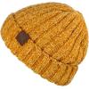 imageCC Unisex Chenille Soft Warm Stretchy Thick Cuffed Knit Beanie Cap HatMustard