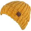 imageCC Unisex Chenille Soft Warm Stretchy Thick Cuffed Knit Beanie Cap HatMustard