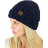 imageCC Unisex Chenille Soft Warm Stretchy Thick Cuffed Knit Beanie Cap HatNavy