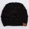 imageCC Unisex Ribbed Confetti Knit Beanie HAT33Black