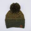 imageCC Unisex Ribbed Confetti Knit Beanie HAT33Olive Pom