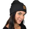 imageCC Unisex Soft Warm Acrylic Knit Cuffed Recycled Yarn BeanieBlack