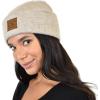 imageCC Unisex Soft Warm Acrylic Knit Cuffed Recycled Yarn BeanieHeather Beige