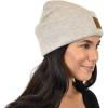 imageCC Unisex Soft Warm Acrylic Knit Cuffed Recycled Yarn BeanieHeather Beige