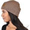 imageCC Unisex Soft Warm Acrylic Knit Cuffed Recycled Yarn BeanieHeather Cacao