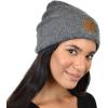 imageCC Unisex Soft Warm Acrylic Knit Cuffed Recycled Yarn BeanieHeather Charcoal