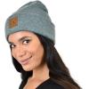 imageCC Unisex Soft Warm Acrylic Knit Cuffed Recycled Yarn BeanieHeather Forest