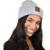 imageCC Unisex Soft Warm Acrylic Knit Cuffed Recycled Yarn BeanieHeather Lt Melangie