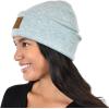 imageCC Unisex Soft Warm Acrylic Knit Cuffed Recycled Yarn BeanieHeather Mint