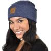 imageCC Unisex Soft Warm Acrylic Knit Cuffed Recycled Yarn BeanieHeather Navy