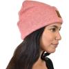 imageCC Unisex Soft Warm Acrylic Knit Cuffed Recycled Yarn BeanieHeather Strawberry