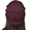 imageCC Unisex Soft Warm Acrylic Knit Cuffed Recycled Yarn BeanieHeather Wine