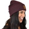 imageCC Unisex Soft Warm Acrylic Knit Cuffed Recycled Yarn BeanieHeather Wine