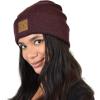 imageCC Unisex Soft Warm Acrylic Knit Cuffed Recycled Yarn BeanieHeather Wine