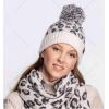 imageCC Unisex Warm Soft Knit Pom Beanie HatLeopard Print Light Melange Gray
