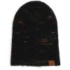 imageCC Unisex Warm Soft Recycled Yarn Skully Beanie2 Way Cuff Black
