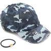 imageCC Washed Denim CrissCross Ponytail Cap Epoxy Button for face mask Face Mask not Included BT799Blue Camo