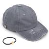 imageCC Washed Denim CrissCross Ponytail Cap Epoxy Button for face mask Face Mask not Included BT799Grey
