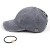 imageCC Washed Denim CrissCross Ponytail Cap Epoxy Button for face mask Face Mask not Included BT799Grey