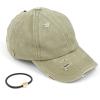 imageCC Washed Denim CrissCross Ponytail Cap Epoxy Button for face mask Face Mask not Included BT799Olive