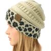imageCC Winter Fall Trendy Chunky Stretchy Cable Knit Beanie HatLeopard Beige