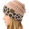 imageCC Winter Fall Trendy Chunky Stretchy Cable Knit Beanie HatLeopard Indi Pink