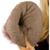 imageCC Winter Sherpa Fleeced Lined Chunky Knit Stretch Pom Pom Beanie Hat Cap Block Stripe Mustard One Size
