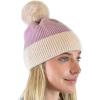 imageCC Winter Solid Dual Color Ribbed Knit Pom Cuff Beanie HatLavender