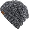 imageCC Womens Chenille Soft Warm Thick Knit Beanie Cap HatLight Mel Grey