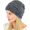 imageCC Womens Chenille Soft Warm Thick Knit Beanie Cap HatLight Mel Grey