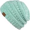 imageCC Womens Chenille Soft Warm Thick Knit Beanie Cap HatMint