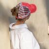 imageCC Womens CrissCross Ponytail Baseball Cap  Embroidered Cotton Front American Flag Mesh Back Adjustable VelcroRed